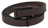 Costume National Brown Leather Tactical Logo Buckle Dark -   -  Costume National.